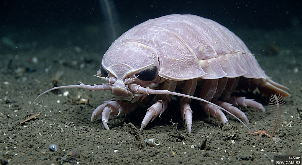 A Giant Isopod (Bathynomus giganteus) to showcase the deep-sea creature frequently mislabeled in viral posts.